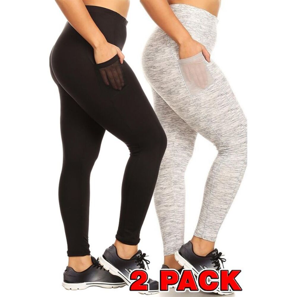World of Leggings Buttery Smooth Sport Basic Plus Size Leggings with Side